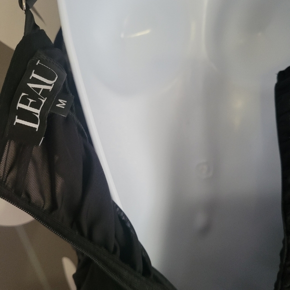 NWOT Leau Mesh Bodycon Corset Mini Dress Black Size Medium - Picture 5 of 10